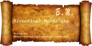 Birnstingl Melánia névjegykártya